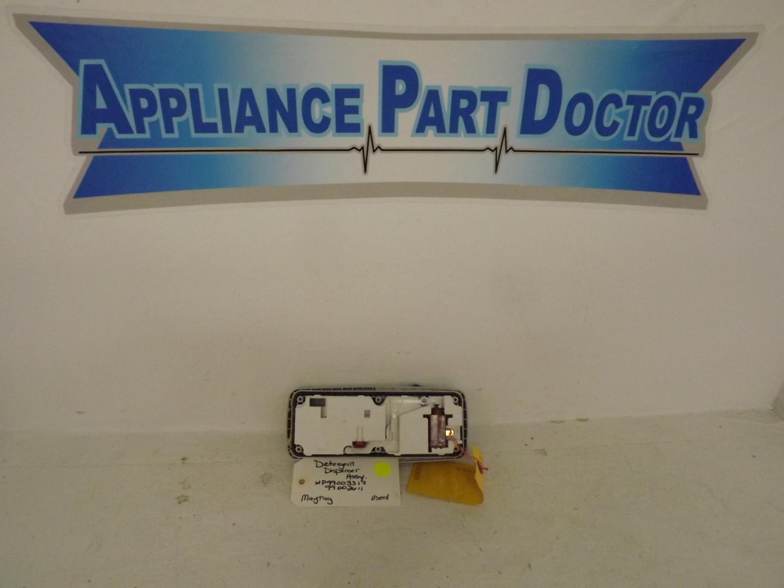 Maytag Dishwasher WP990033317 99002611 Detergent Dispenser Assembly Used Maytag Dishwasher WP990033317 99002611 Detergent Dispenser Assembly Used